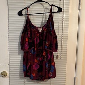 Mossimo Supply Co. Burgundy Floral Camisole